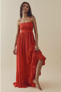 red maxi dress