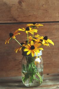 flowers in a jar