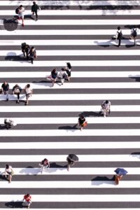 pedestrian crossing top view